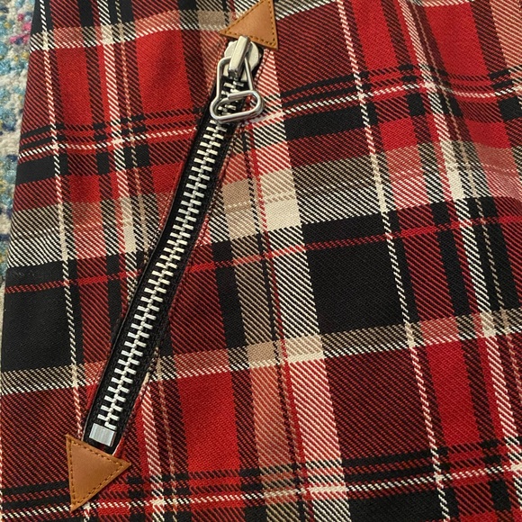 NWOT Rag & Bone Leah red plaid zip mini skirt size 4 - Picture 4 of 7